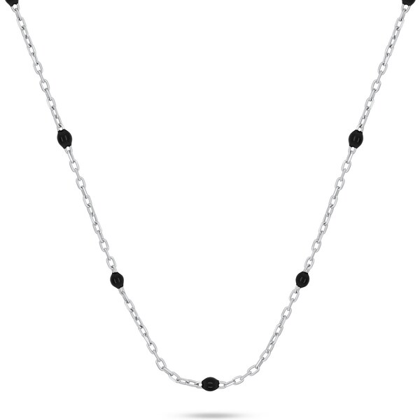Brilio Silver Strieborný náhrdelník s čiernymi guličkami NCL112WBC 66583367