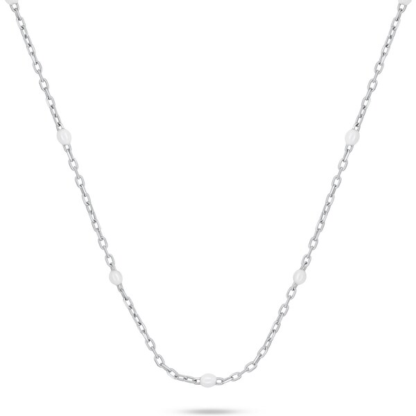 Brilio Silver Strieborný náhrdelník s bielymi guličkami NCL112W 66583510