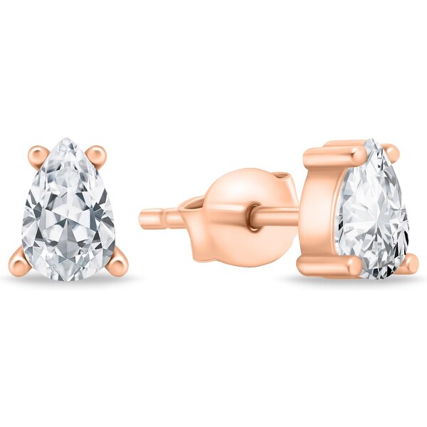 Brilio Silver Slušivé bronzové náušnice s čírymi zirkónmi EA860R 66590428