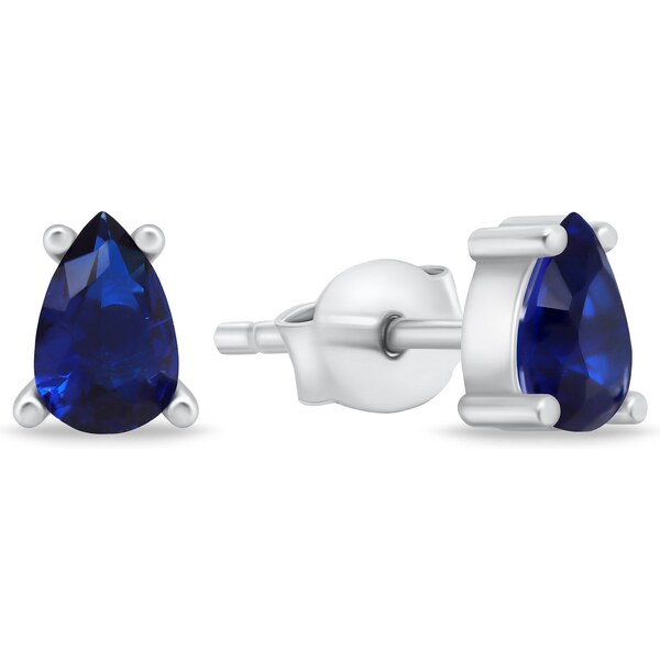 Brilio Silver Slušivé strieborné náušnice s modrými zirkónmi EA860WB 66591139