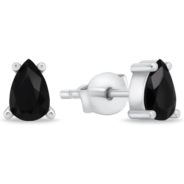 Brilio Silver Slušivé strieborné náušnice s čiernymi zirkónmi EA860WBC 66595404