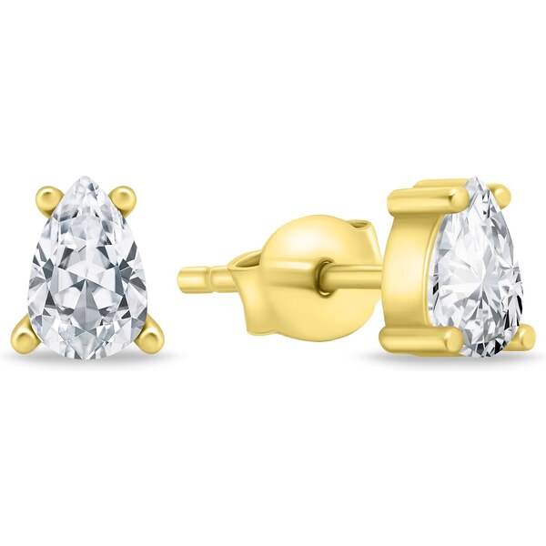 Brilio Silver Slušivé pozlátené náušnice s čírymi zirkónmi EA860Y 66585259