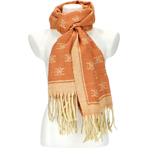 Cashmere Dámsky oranžový teplý dlhý zimný šál 208x66 cm 45666161