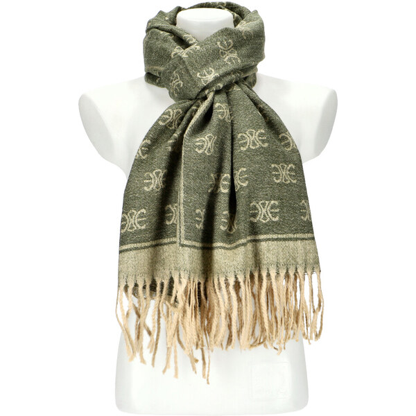 Cashmere Dámsky zelený teplý dlhý zimný šál 208x66 cm 45666164