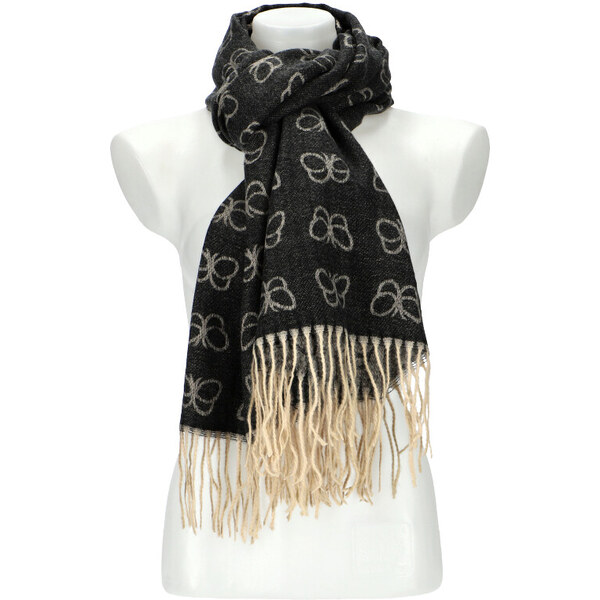 Cashmere Dámsky čierny teplý dlhý zimný šál 196x67 cm 45666144