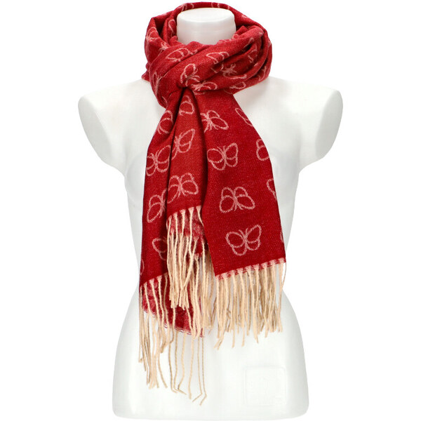 Cashmere Dámsky červený teplý dlhý zimný šál 196x67 cm 45666145