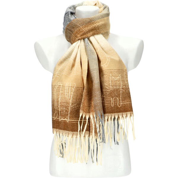 Cashmere Dámsky farebný teplý dlhý zimný šál 201x62 cm motív M6 45666151