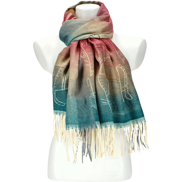 Cashmere Dámsky farebný teplý dlhý zimný šál 201x62 cm motív M8 45666153