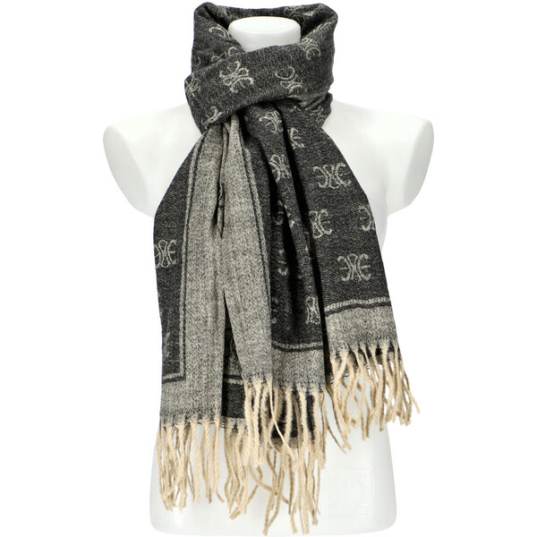 Cashmere Dámsky čierny teplý dlhý zimný šál 208x66 cm 45666156