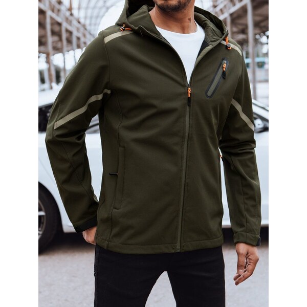 Buďchlap Zaujímavá softshellová bunda v zelenej farbe 46472323