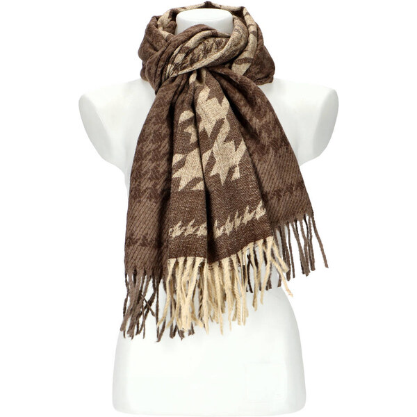 Cashmere Dámsky hnedý teplý dlhý zimný šál 206x64 cm 45670395