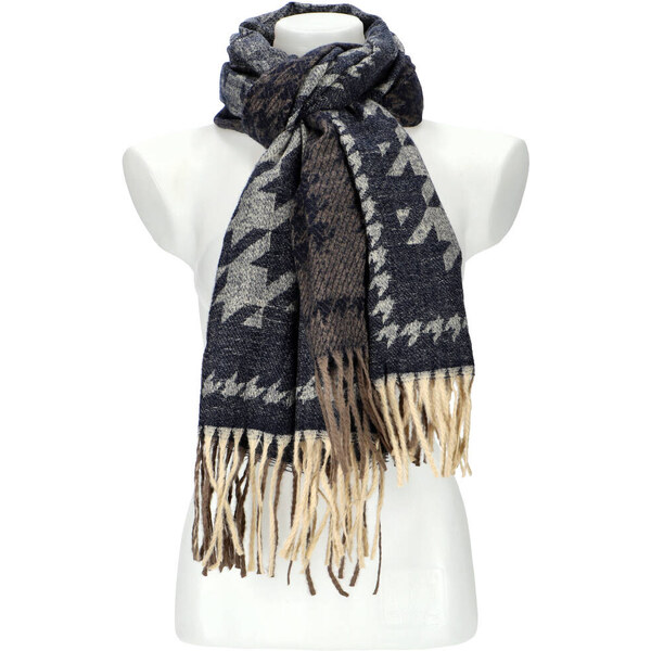 Cashmere Dámsky modrý teplý dlhý zimný šál 206x64 cm 45670397