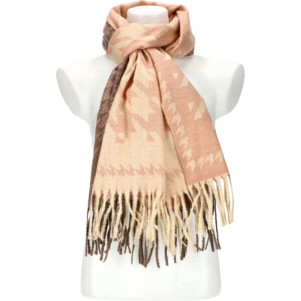 Cashmere Dámsky ružový teplý dlhý zimný šál 206x64 cm 45670398