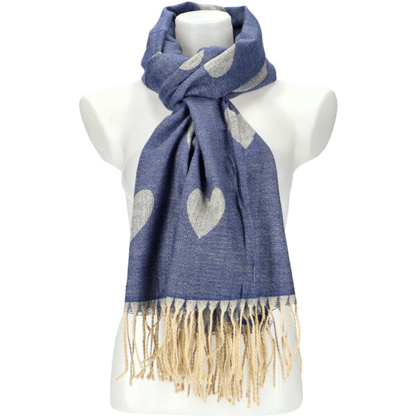 Cashmere Dámsky modrý teplý dlhý zimný šál 208x64 cm 45670383