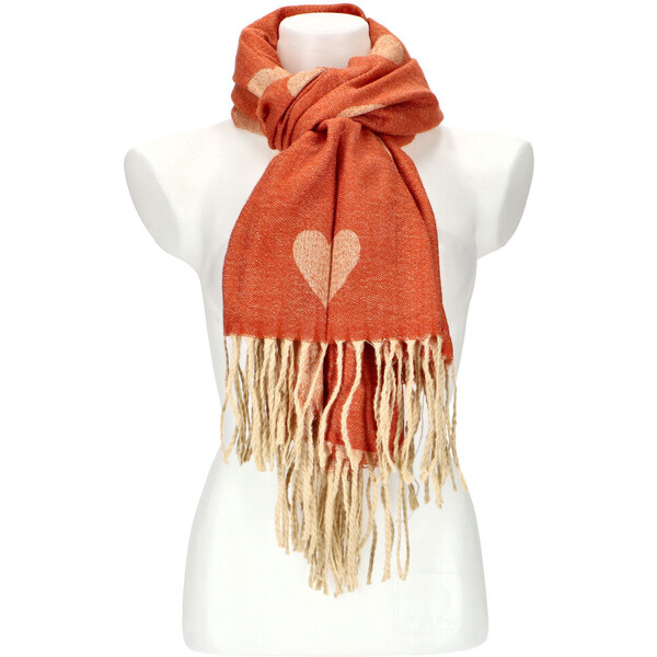 Cashmere Dámsky oranžový teplý dlhý zimný šál 208x64 cm 45670387