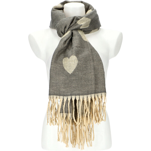 Cashmere Dámsky šedý teplý dlhý zimný šál 208x64 cm 45670389