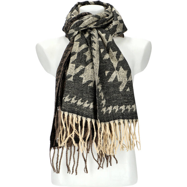 Cashmere Dámsky čierny teplý dlhý zimný šál 206x64 cm 45670393