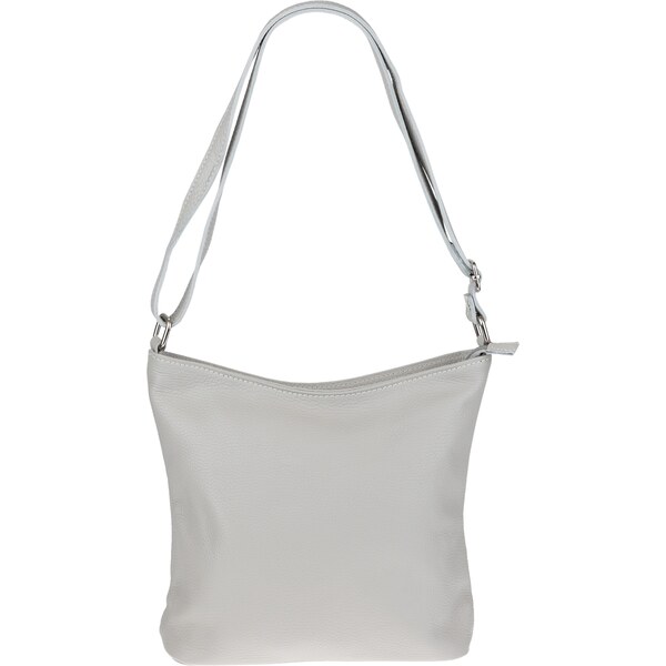 Sivá kožená talianska crossbody kabelka Ebe Grigia Perla NovaKabelka 45671021