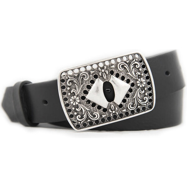 Dámsky kožený opasok čierny (KDP83) 54050067