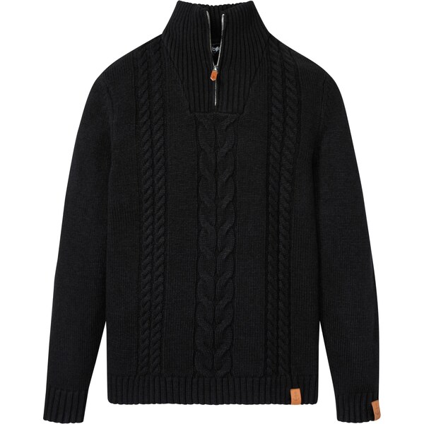 bonprix Hrubo pletený pulóver s osmičkovým vzorom, farba čierna 45720110