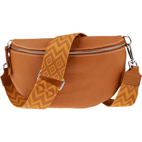 Camel kožená talianska crossbody kabelka Reni Grande Camel s prídavným 45729073