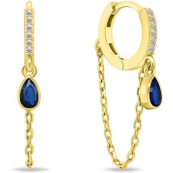 Brilio Silver Originálne kruhové náušnice s retiazkou EA880Y 66597112