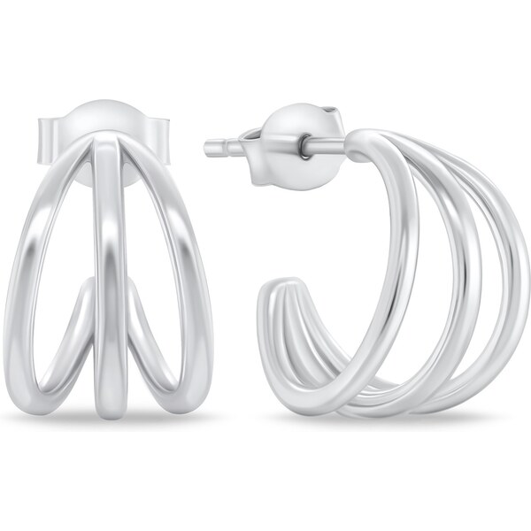 Brilio Silver Módne strieborné kruhové náušnice EA877W 66592501