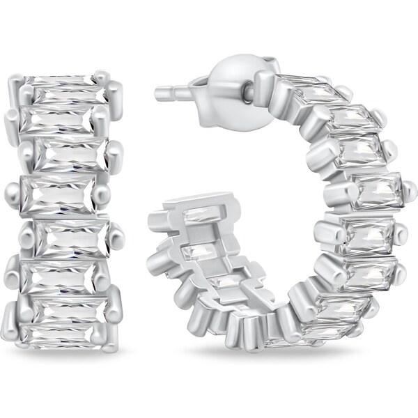 Brilio Silver Trblietavé strieborné kruhy so zirkónmi EA878W 66579913