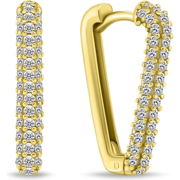 Brilio Silver Nadčasové pozlátené náušnice so zirkónmi EA873Y 66578127