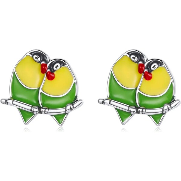 Olivie Strieborné náušnice DVA VTÁČKY 7777 45769412