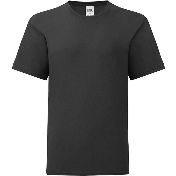 Black childrens t-shirt in combed cotton Fruit of the Loom 50507105