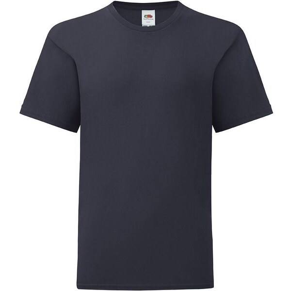 Navy blue childrens t-shirt in combed cotton Fruit of the Loom 50521771