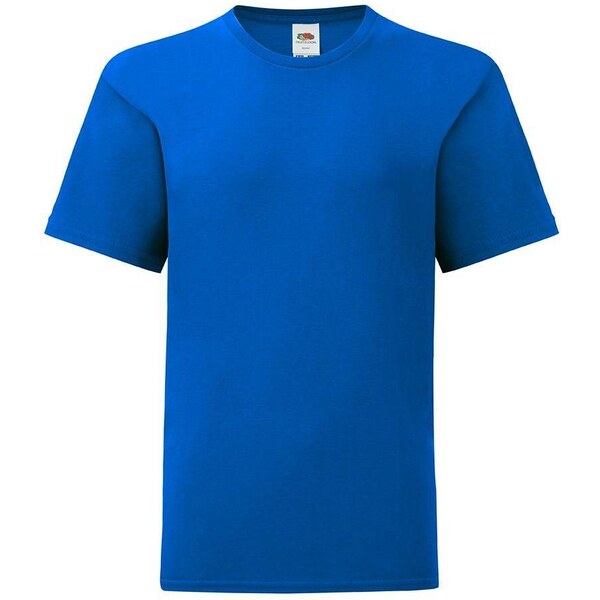 Blue childrens t-shirt in combed cotton Fruit of the Loom 50574675