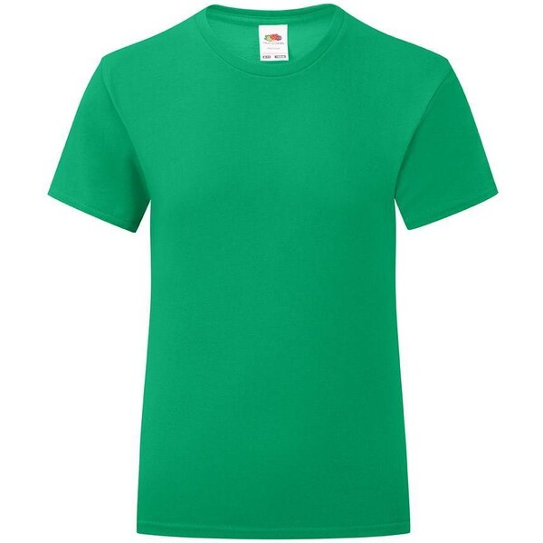 Iconic Fruit of the Loom Girls Green T-shirt 50655302