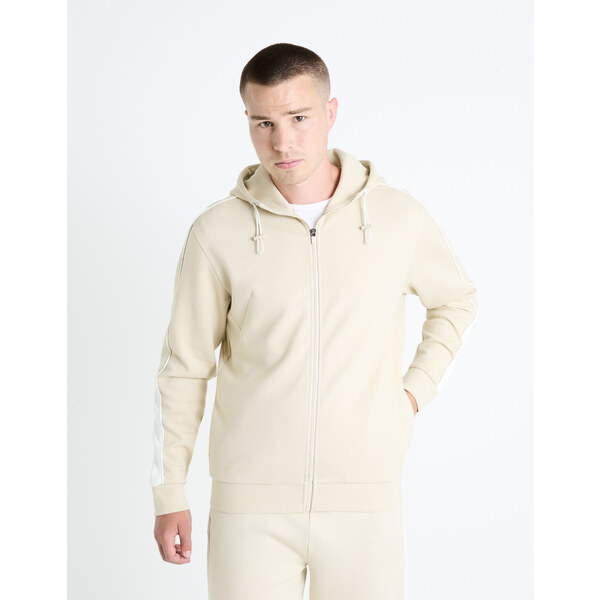 Béžová pánska mikina s kapucňou Celio Fefada 50507922
