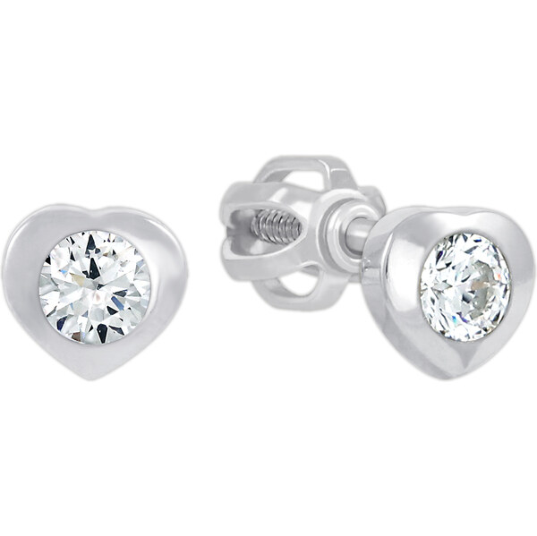 Soliter Náušnice z bieleho zlata Srdiečka s kryštálom 236 001 00649 07 66585396