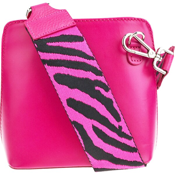 Ružová kožená talianska crossbody kabelka Grana Rosa s prídavným 45844120