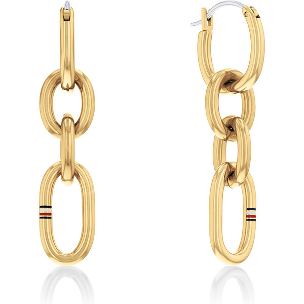 Tommy Hilfiger Moderné pozlátené náušnice Contrast Link Chain 2780786 66580832