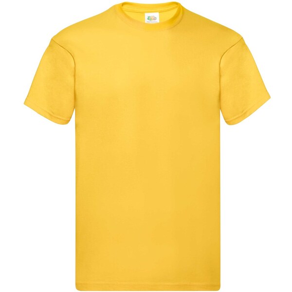 Original Fruit of the Loom Mens Yellow T-Shirt 50507521