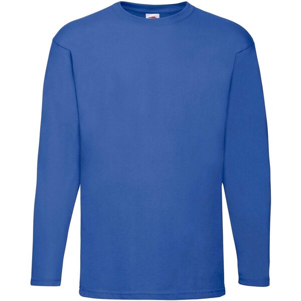 Blue Valueweight Mens Long Sleeve T-shirt Fruit of the Loom 50507435