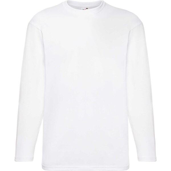 Biele pánske tričko s dlhým rukávom Fruit of the Loom 50628710