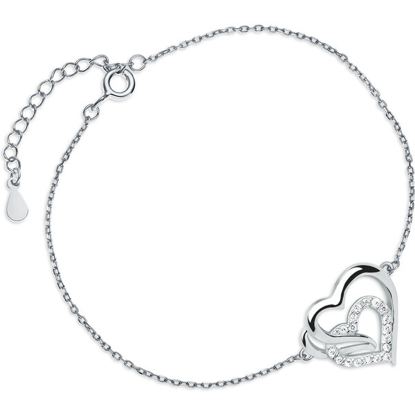 Olivie Strieborný náramok SPOJENÉ SRDCIA 7801 45880893