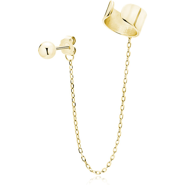 Olivie Strieborná náušnica GOLD s retiazkou 1 ks 7803 45880895