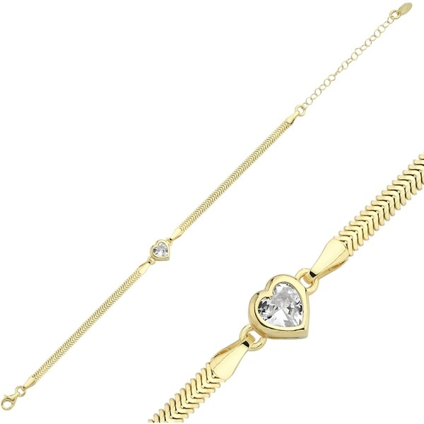 Olivie Strieborný náramok SRDCE GOLD 7780 45870529