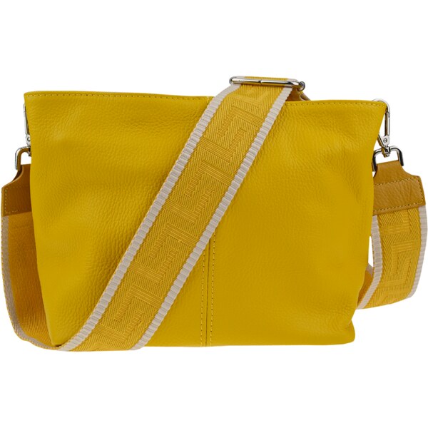 Žltá kožená talianska crossbody kabelka Batilda Gialla Chiaro s 45892550