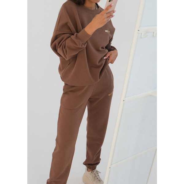 Mosquito Dámske tepláky Pure Choco Brown hnedé, Farba hnedá 45899306