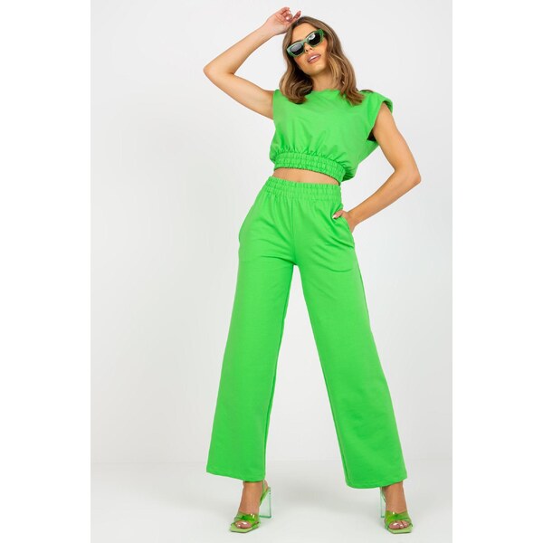 MladaModa Tepláková súprava so širokými teplákmi model 0905 zelená 46490690