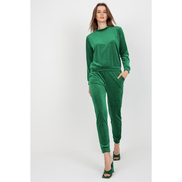 MladaModa Velúrová tepláková súprava Brenda zelená 46490706