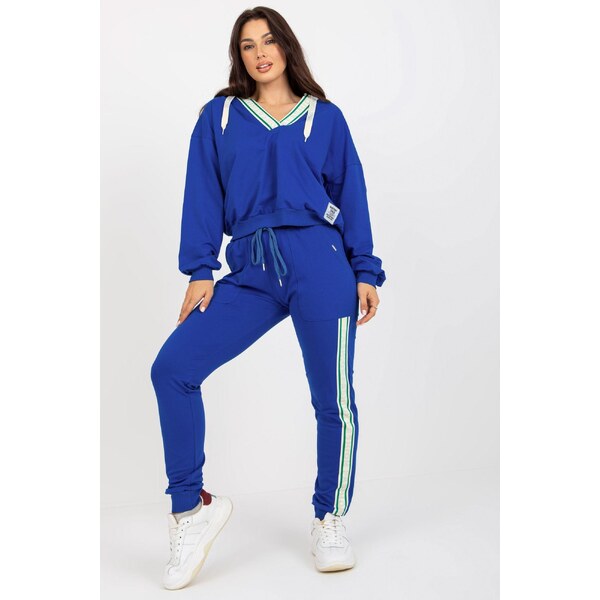 MladaModa Tepláková súprava s pruhmi na bokoch model 29752 kráľovská 46490757