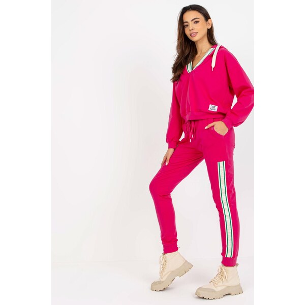 MladaModa Tepláková súprava s pruhmi na bokoch model 29752 fuksiová 46490754
